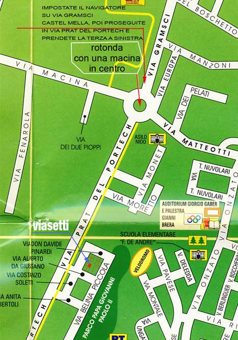 Mappa dettagliata di Castel Mella - la zona dietro il grande parco